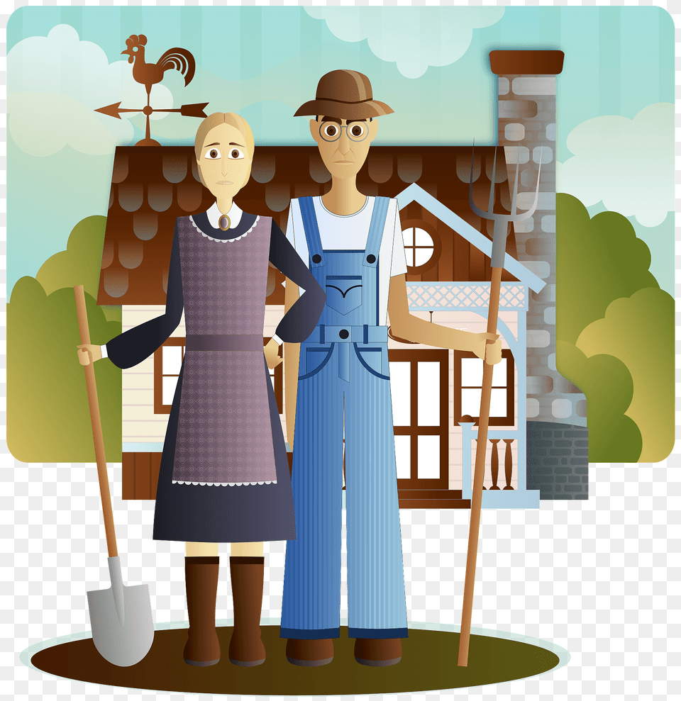 American Gothic Clipart, Cleaning, Person, Adult, Woman Free Png