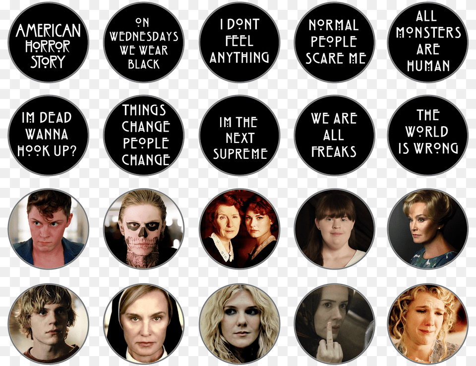 American Horror Story Badges Via Shop Bitsy Air France Platinum Ultimate, Woman, Adult, Person, Female Free Transparent Png
