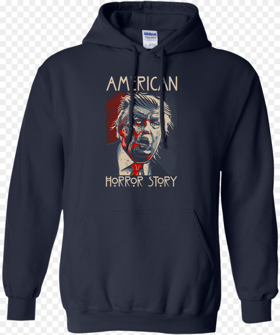 American Horror Story Trump Shirt Hoodie Tank Stranger Things Jumper Black, Sweatshirt, Sweater, Knitwear, Clothing Png