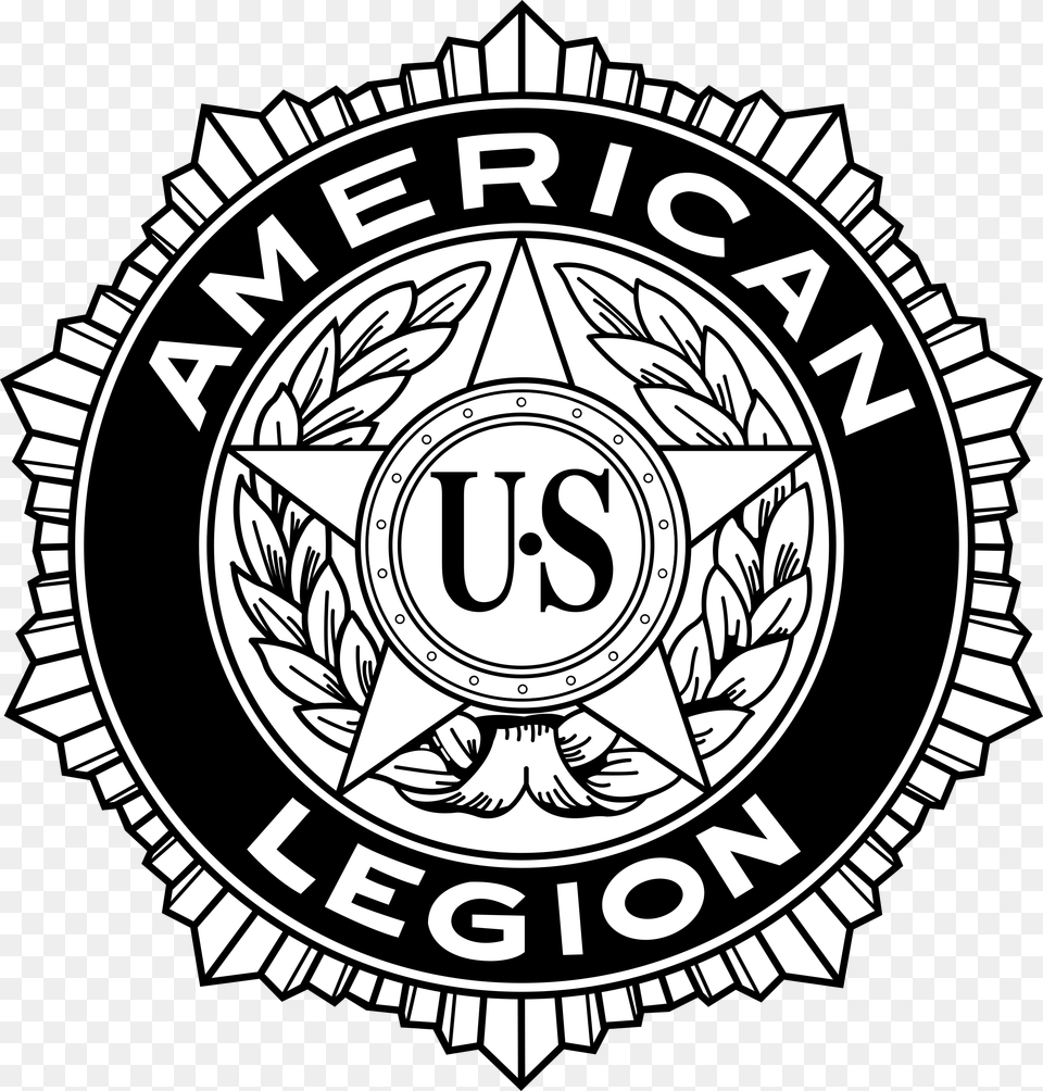 American Legion Logo Transparent American Legion Logo White, Emblem, Symbol, Badge Free Png Download