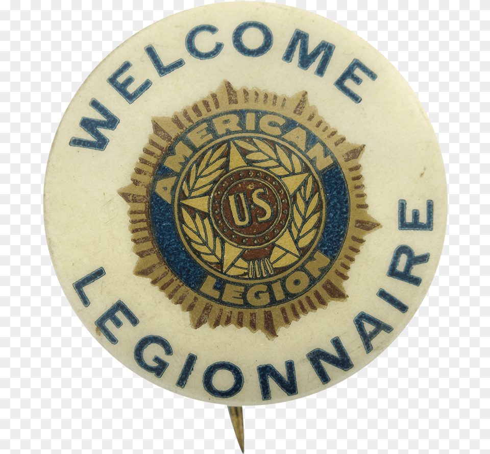 American Legion Welcome Club Button Museum Badge, Logo, Symbol Free Png