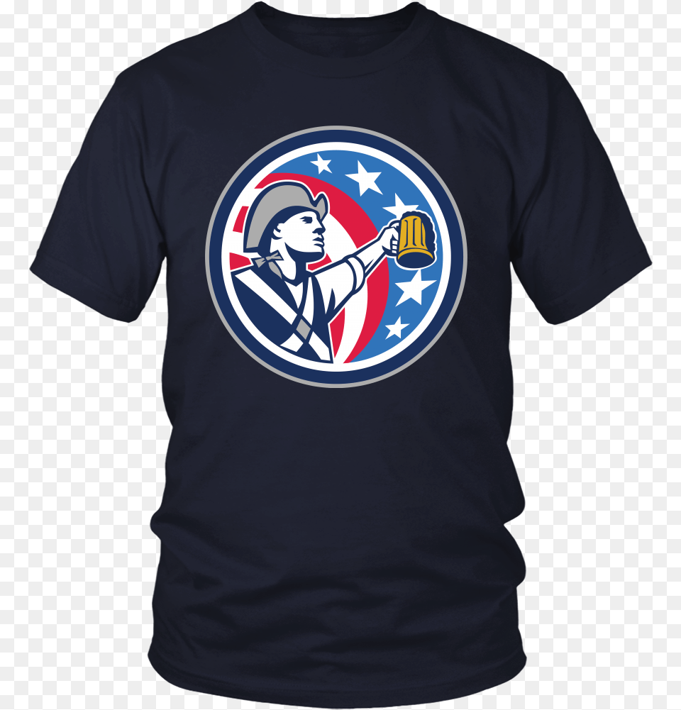 American Patriot Craft Beer Mug Usa Flag Circle Retro Larry Bernandez T Shirt, Clothing, T-shirt, Baby, Person Free Png Download