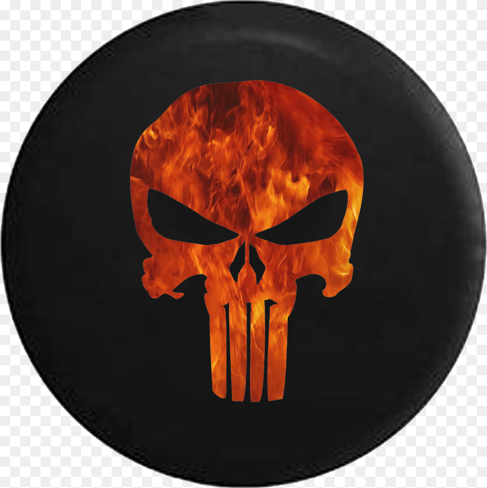 American Patriot Punisher Skull Fire Flames Punisher Skull Fire, Disk Free Png Download