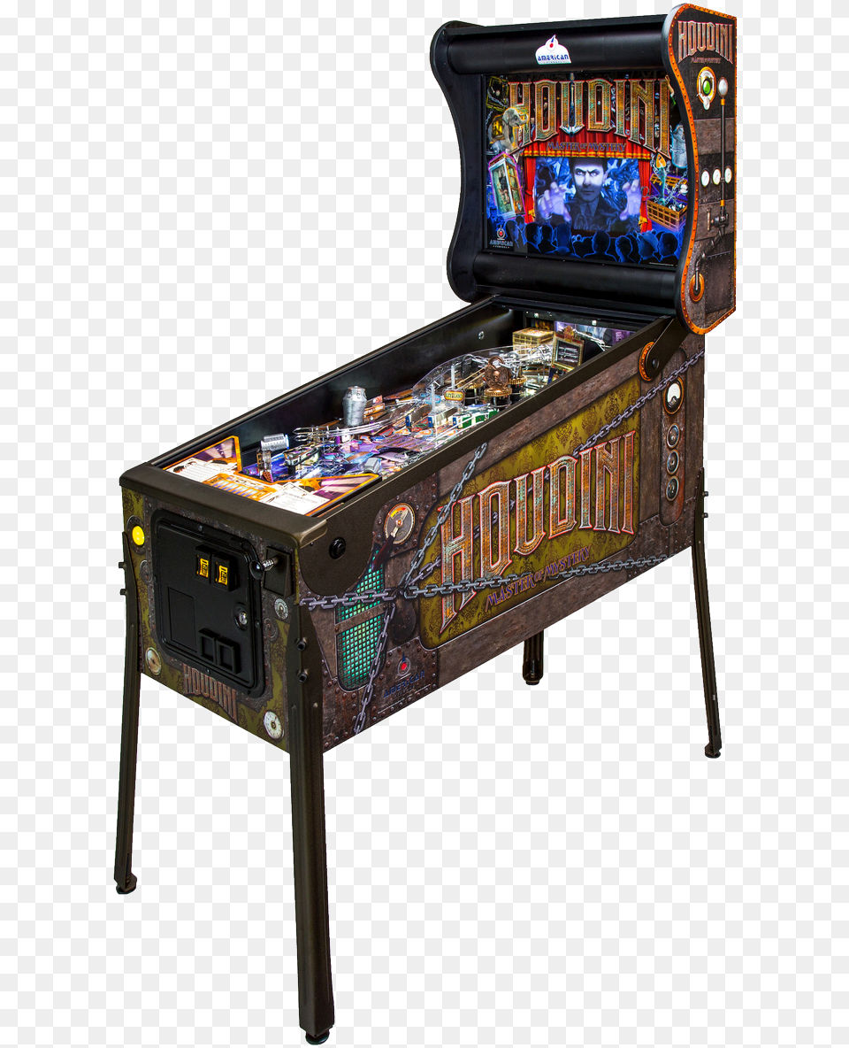 American Pinball Houdini Pinball, Arcade Game Machine, Game, Person, Face Free Png Download