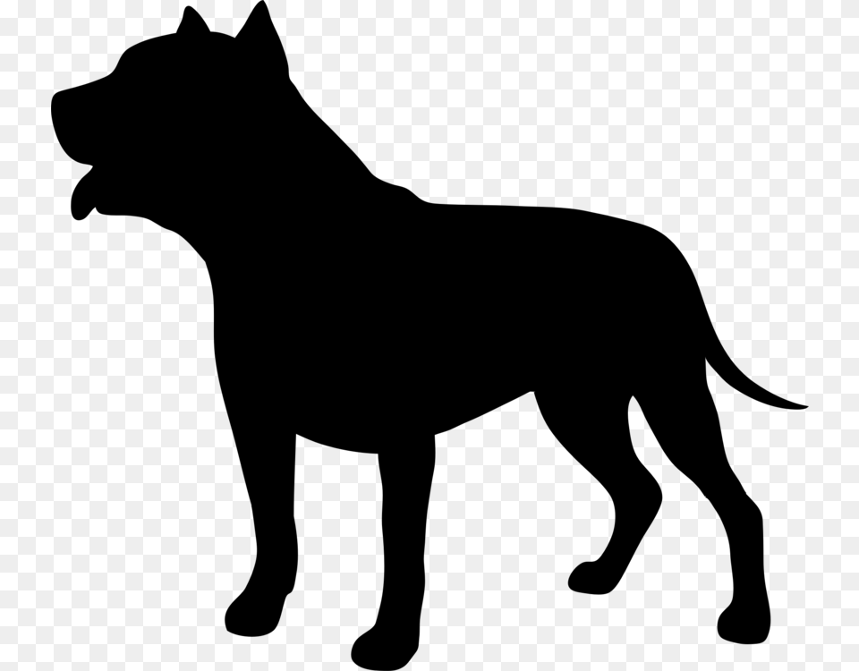 American Pit Bull Terrier Bulldog Silhouette Puppy, Gray Free Png Download