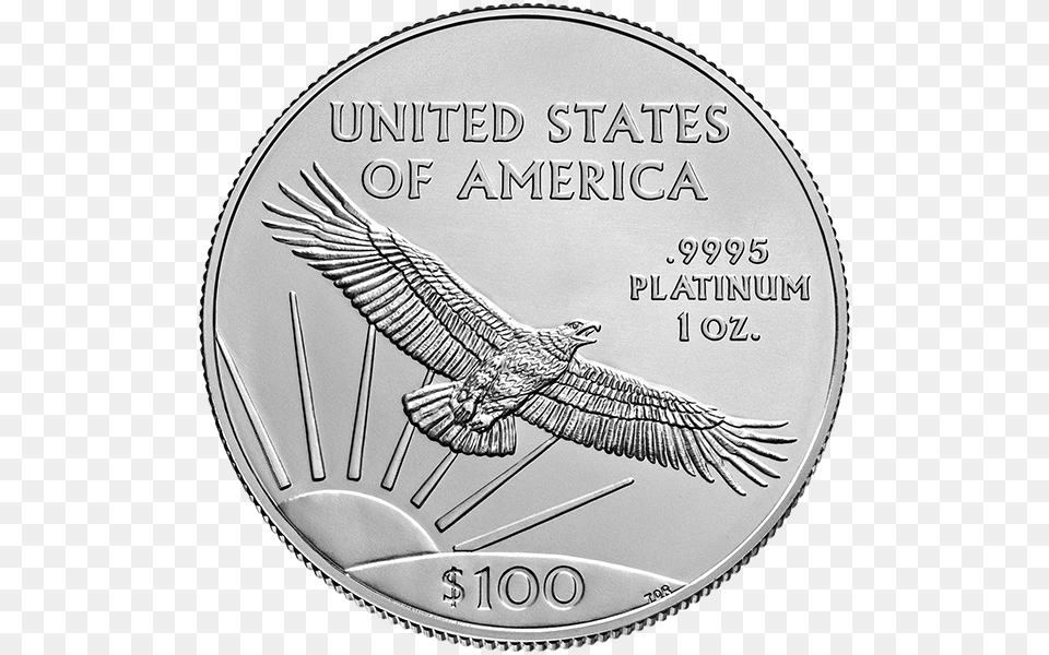 American Platinum Eagle, Silver, Animal, Bird, Coin Free Png Download