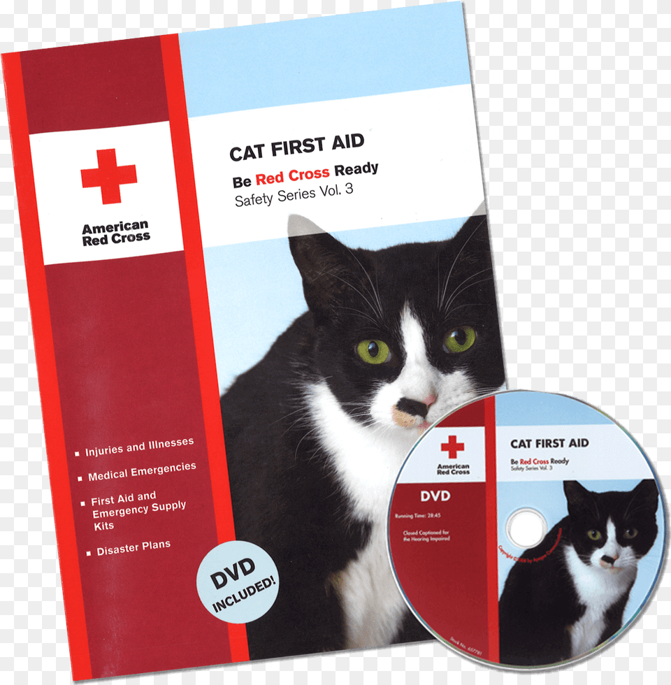 American Red Cross Cat First Aid Book, Animal, Mammal, Pet, Disk Png Image