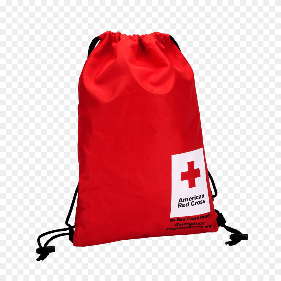 American Red Cross Drawstring Back Pack Red Cross Store, First Aid, Logo, Bag, Red Cross Png Image