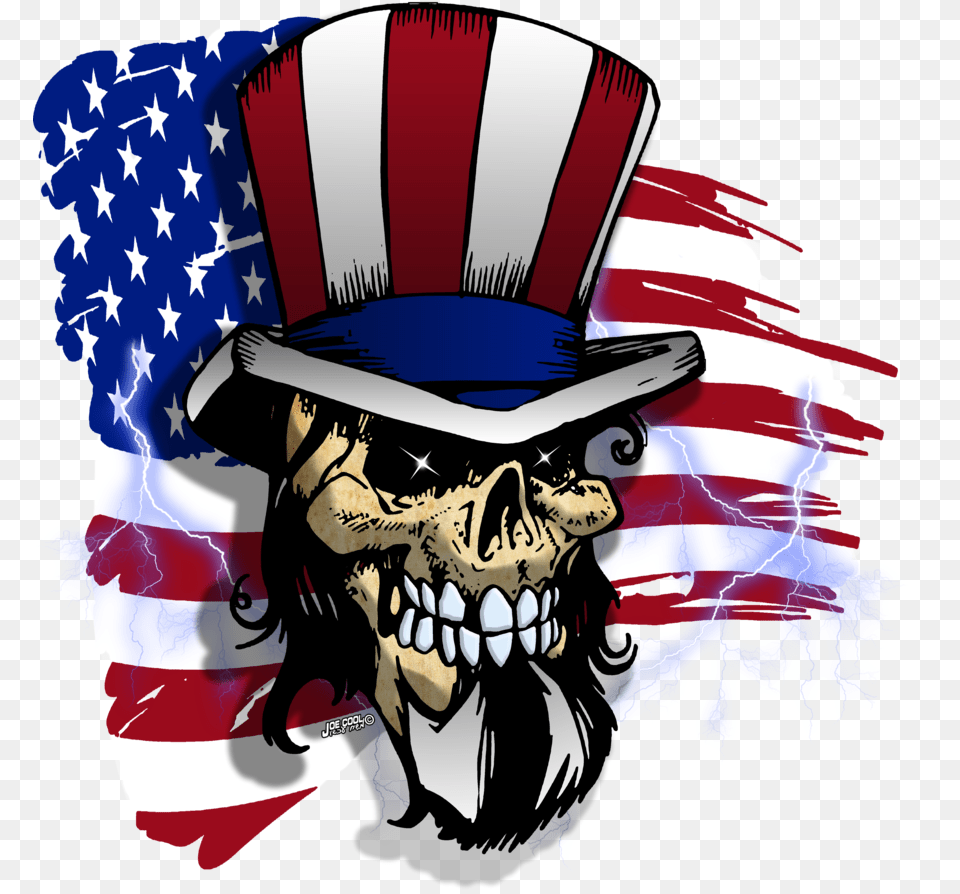 American Skulls By Tyger Graphics American Skull, American Flag, Flag, Face, Head Free Png