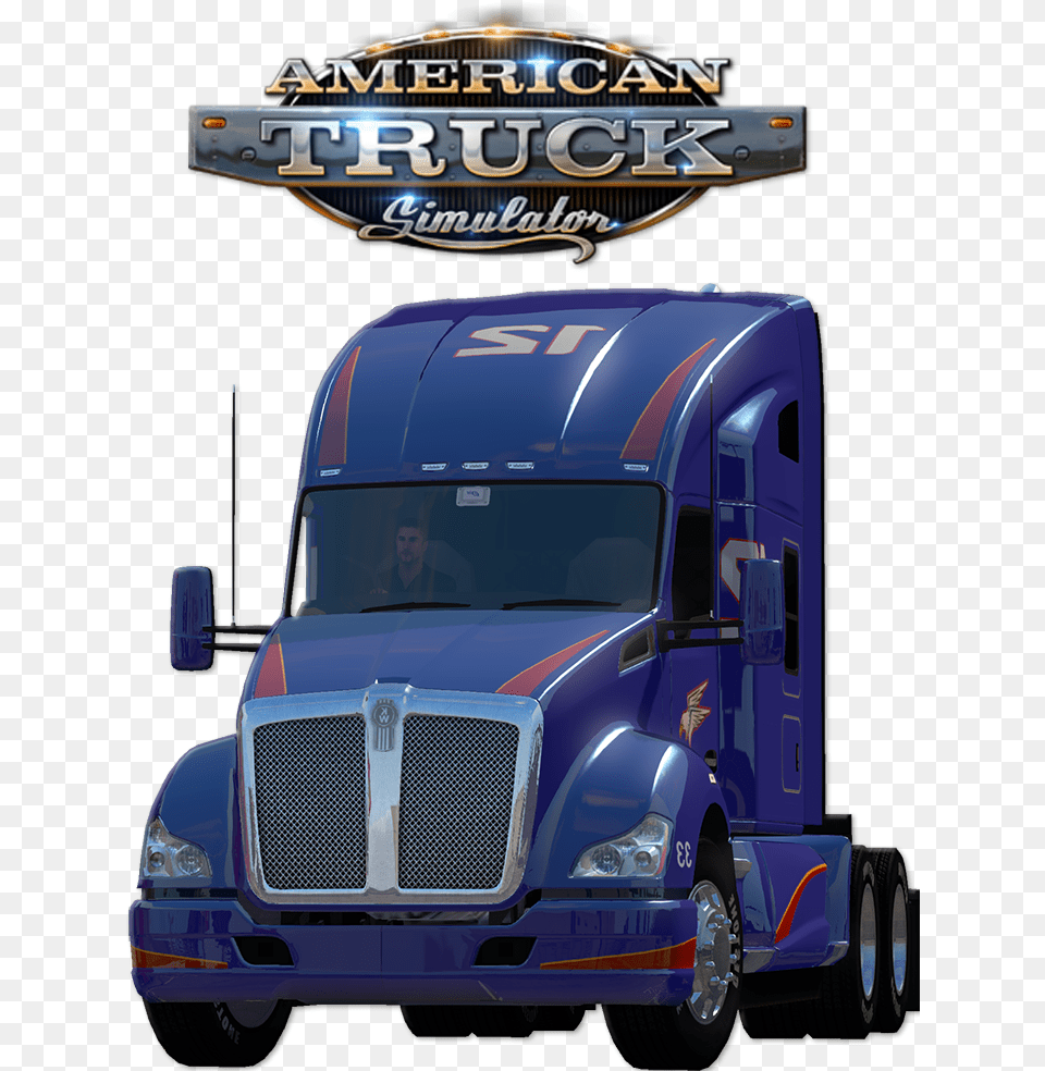 American Truck Simulator Game Pc American Truck Simulator 3 Logo, Vehicle, Transportation, Trailer Truck, Person Free Png Download