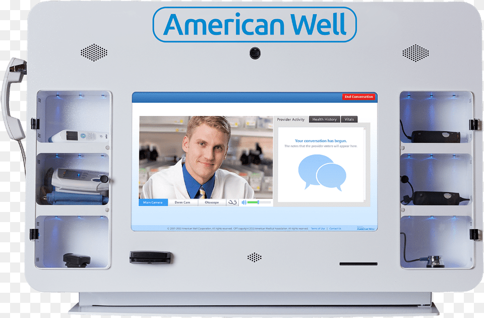 American Well Recently Announced An Exciting New Partnership Telemedicine Kiosks, Adult, Person, Man, Male Free Png