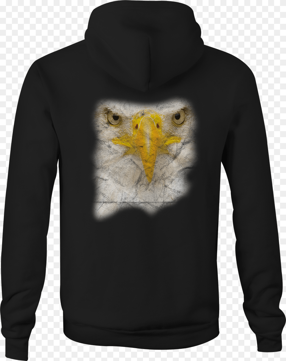 American Zip Up Hoodie Bald Eagle Face Hooded Sweatshirt, Clothing, Hood, Knitwear, Sweater Png