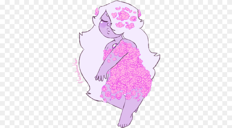Amethyst Art And Flowers Steven Universe Dessin Amethyst, Graphics, Purple, Dress, Clothing Free Png Download