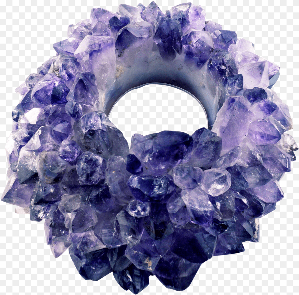 Amethyst Candle Holder Mosaic Jewelry Amethyst, Accessories, Crystal, Gemstone, Mineral Free Png