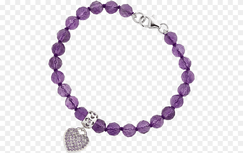 Amethyst Sterling Silver Heart Charm Bracelet Pulsera Luna Tous, Accessories, Jewelry, Necklace, Gemstone Free Png