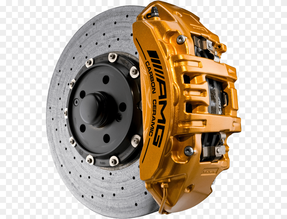 Amg Orange Brake Caliper, Machine, Spoke, Wheel Free Png Download