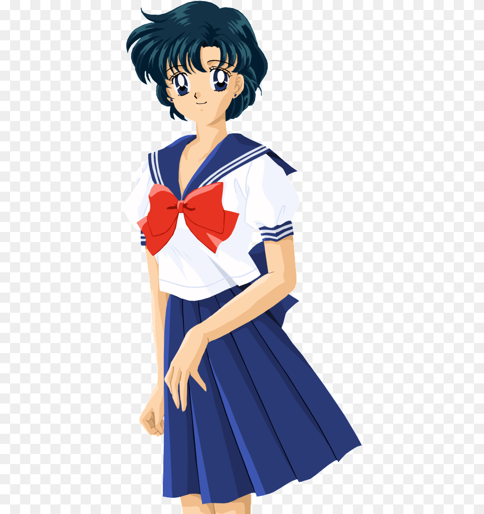 Ami Mizuno Sailor Mercury Ami Mizuno School Uniform, Formal Wear, Book, Comics, Publication Free Transparent Png