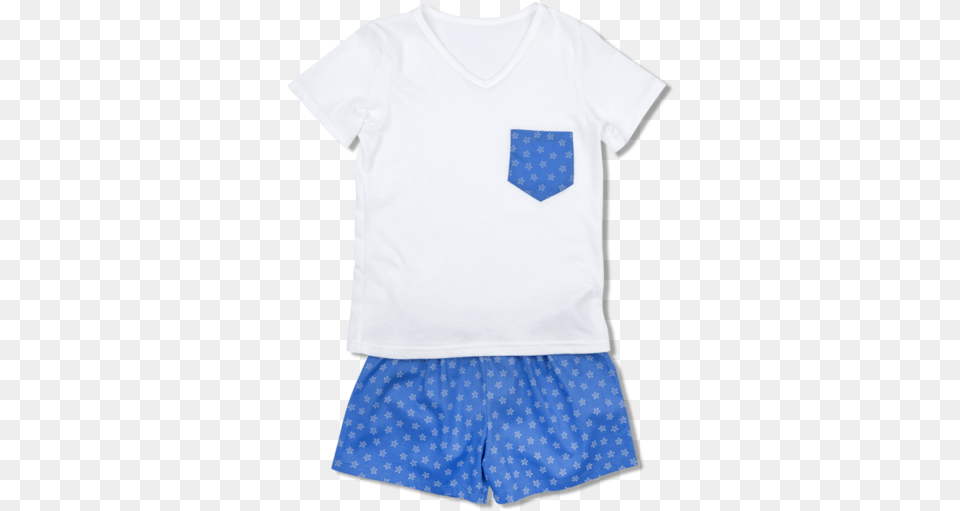 Amiki Ss18 Pyjamas Leon Blue Stars Board Short, Accessories, Clothing, Formal Wear, T-shirt Free Transparent Png