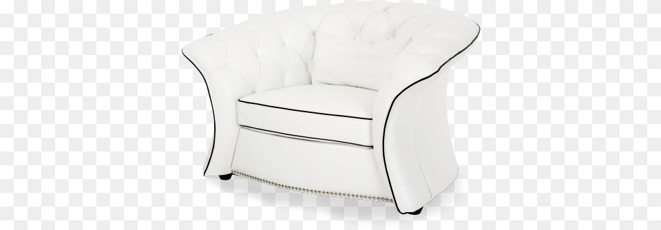 Amini Molisa Leather Flare Arm Chair In White Studio Couch, Furniture, Armchair Png