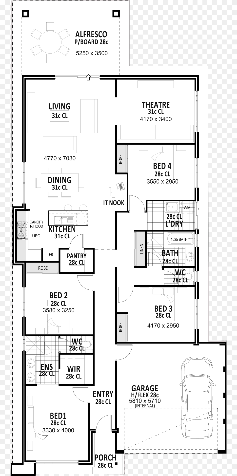 Amira Narrow Single Storey Floor Plans, Diagram, Chart, Plan, Plot Free Png Download