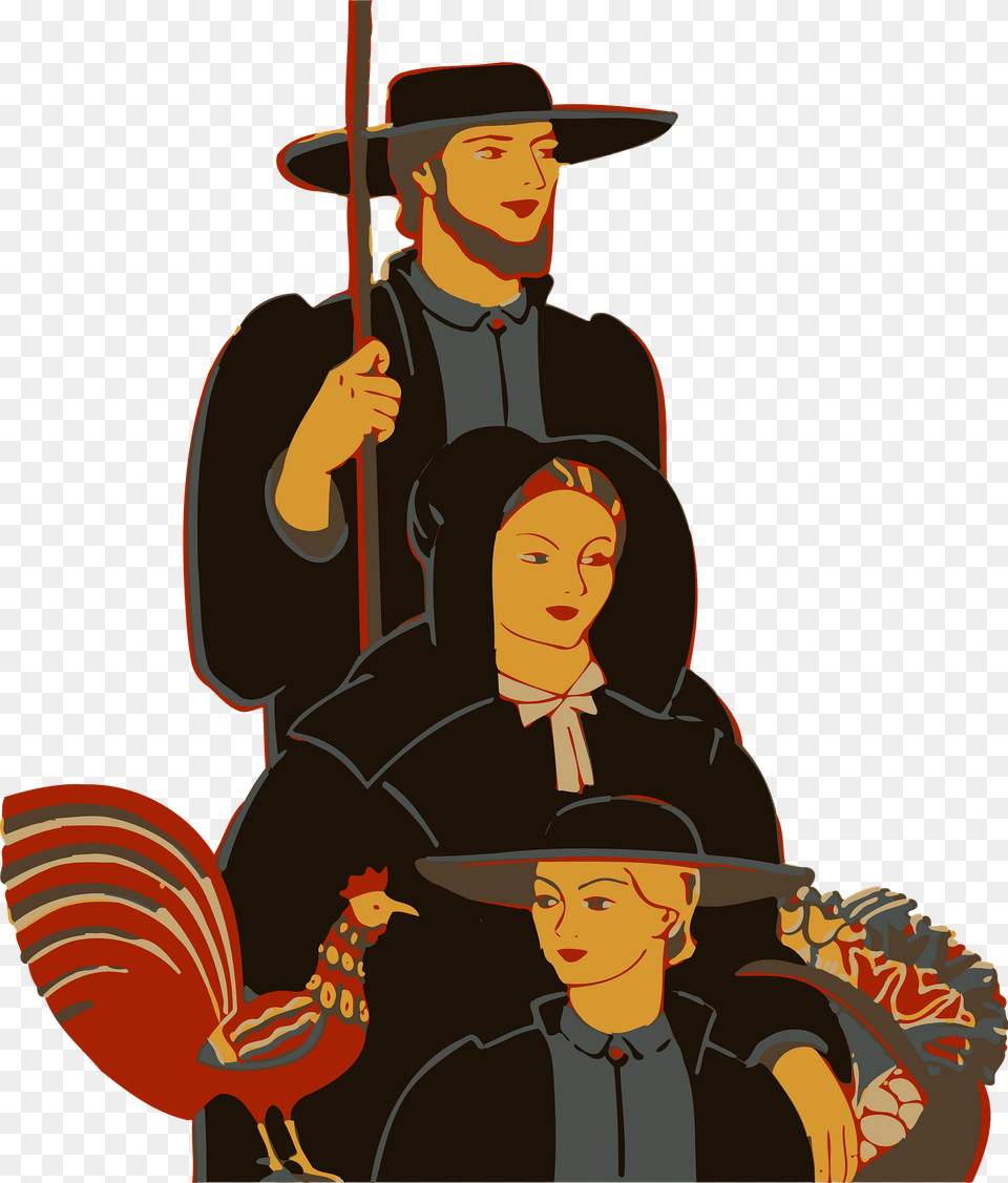 Amish Family Clipart, Person, People, Clothing, Hat Free Png Download