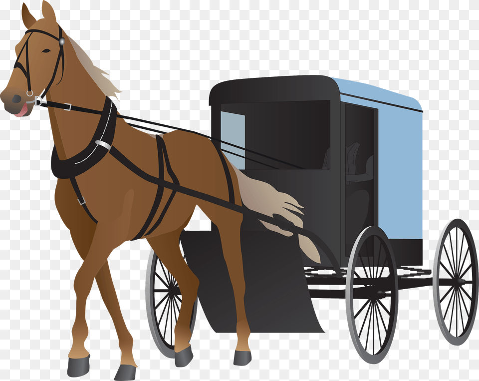 Amish Horse And Buggy Clipart, Carriage, Vehicle, Transportation, Wagon Free Png Download