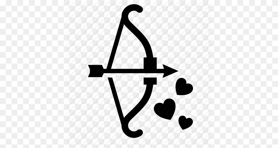 Amor Arrow Bow Cupid Heart Love Valentine Day Icon, Weapon Free Png Download