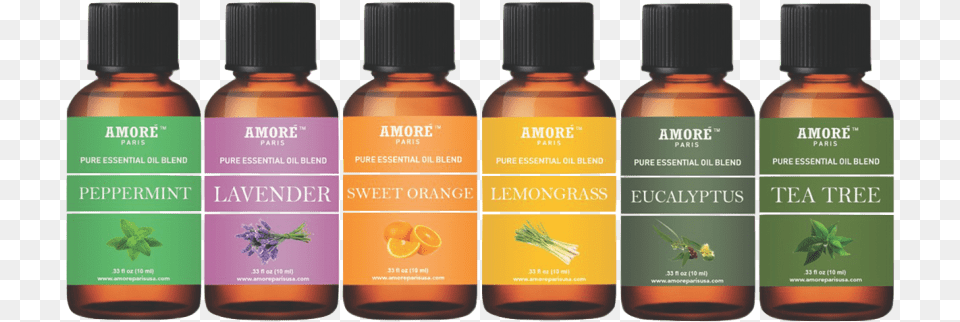 Amore Essential Oil Gift Set With Top 6 Blends, Herbal, Herbs, Plant, Bottle Png