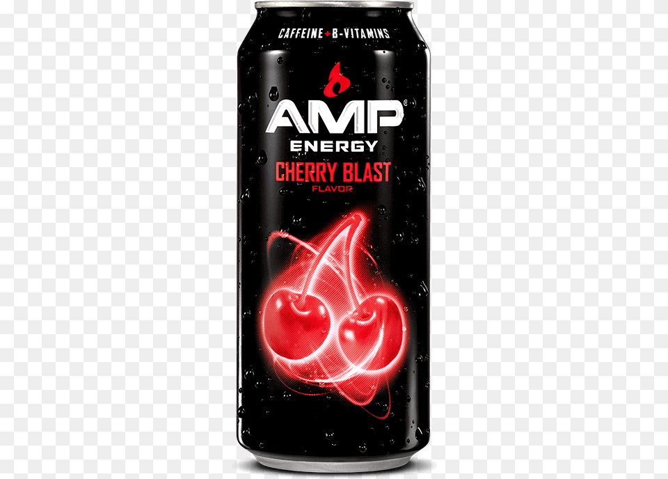 Amp Energy Cherry Blast Flavor Energy Drink 16 Oz Cans, Can, Tin, Beverage Free Png Download