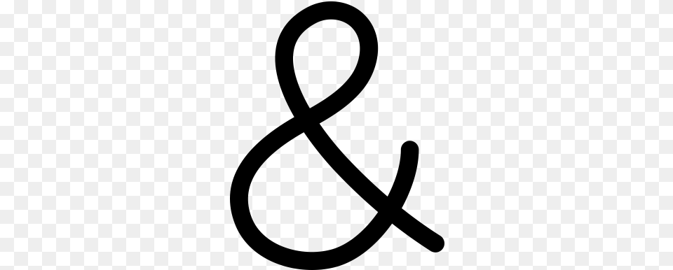 Ampersand By Icon Island From Noun Project Letter E In Cursive, Gray Free Png