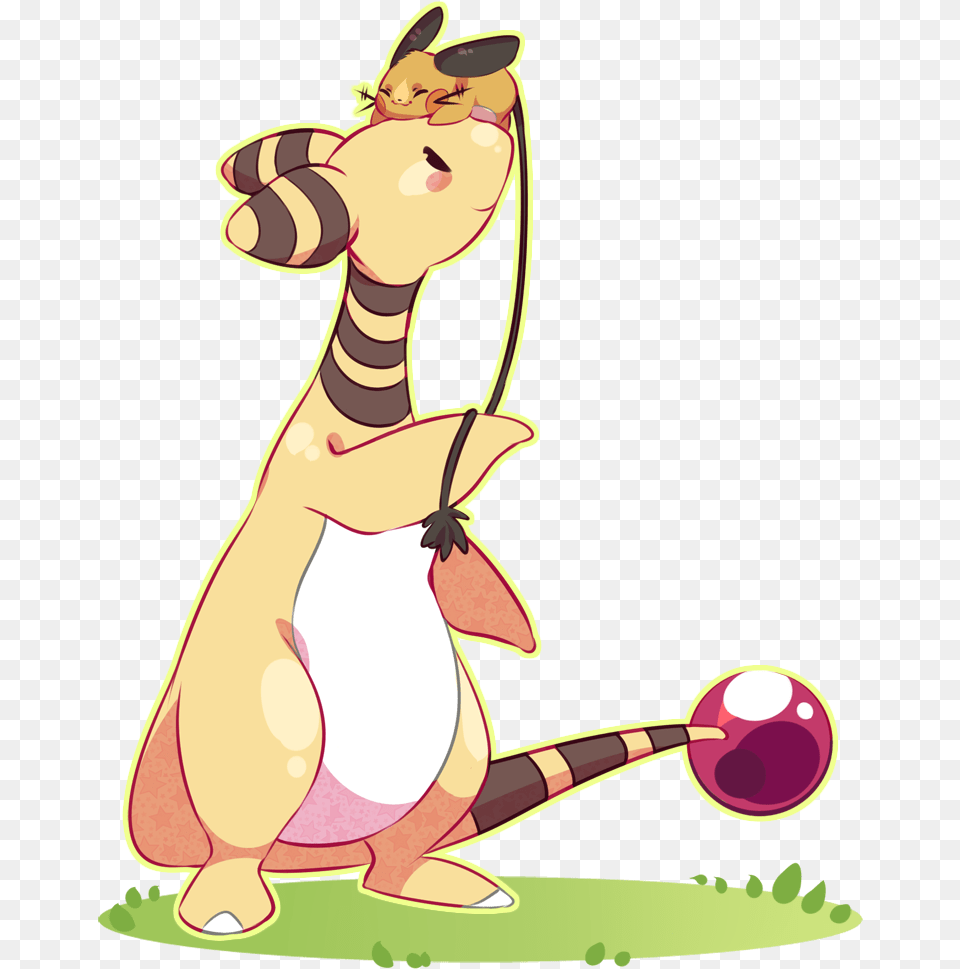 Ampharos Re Charging His Little Bud Pokemon Ampharos, Baby, Person, Face, Head Png