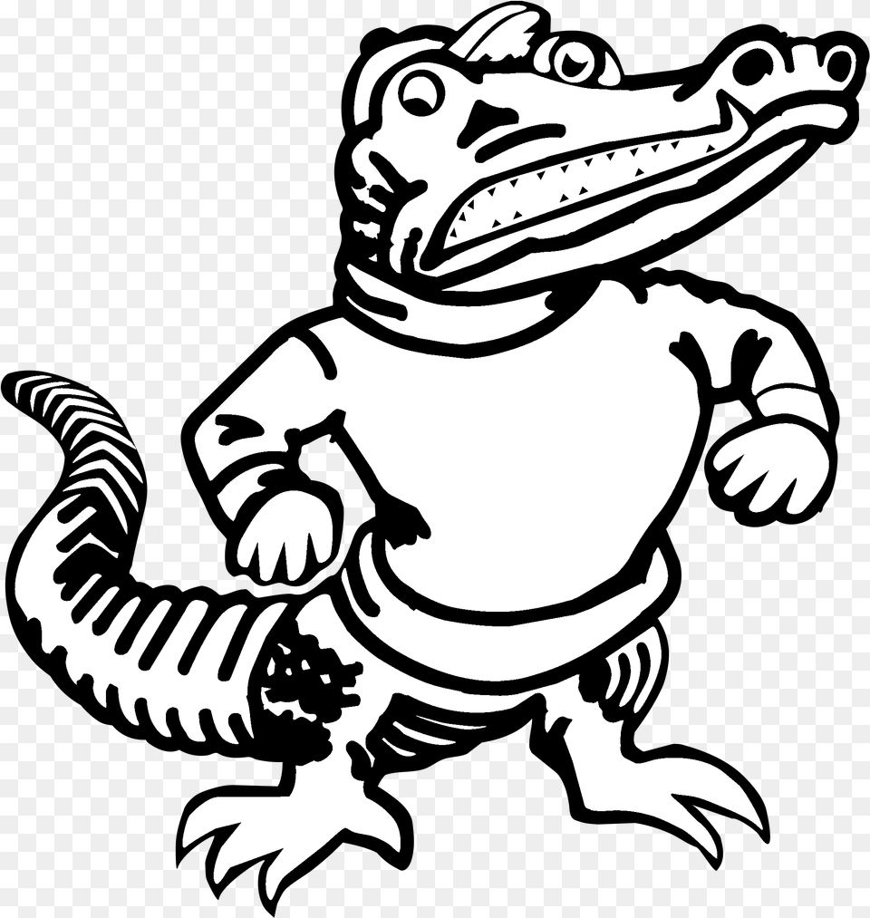 Amphibian Clipart Florida Gator Black And White Florida Gators Logos, Baby, Person, Stencil, Animal Free Png Download
