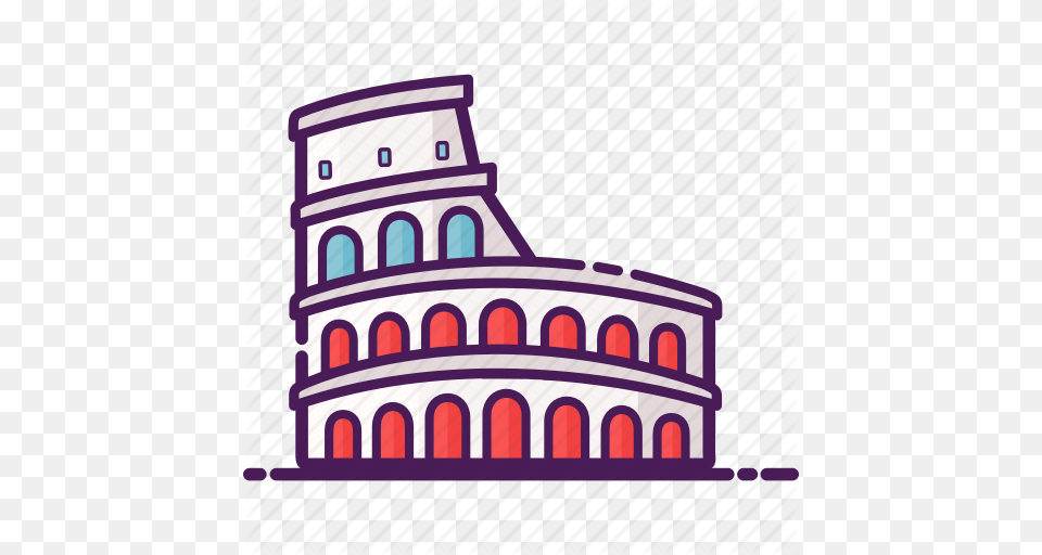 Amphitheathre Architecture Colosseum Italy Landmark Rome Icon, Arch, City, Art, Bell Tower Png Image