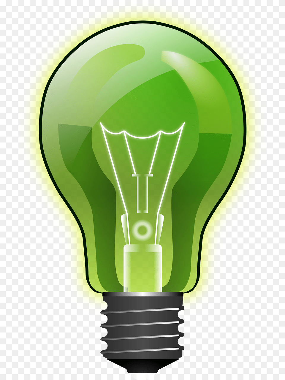 Ampoule Verte, Light, Lightbulb Free Png Download