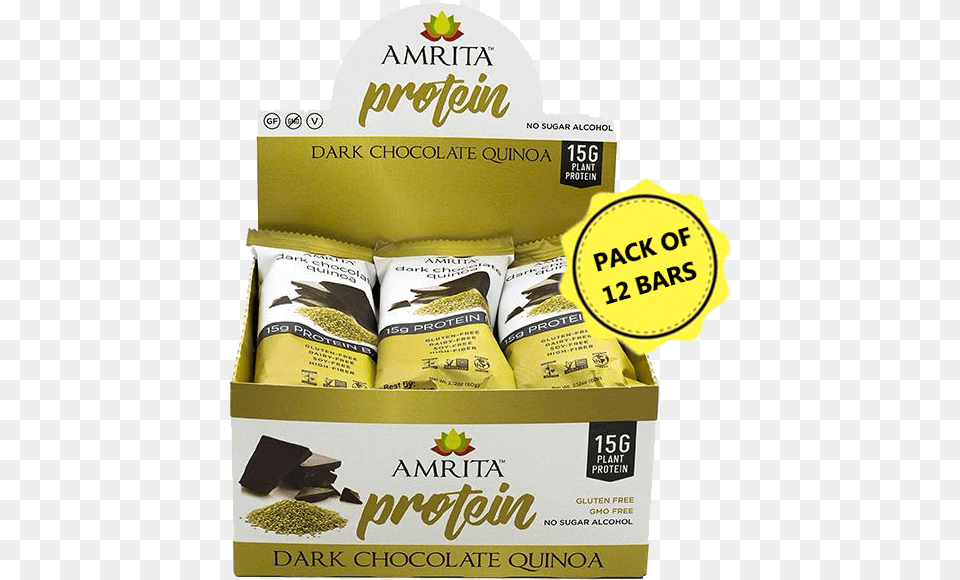 Amrita High Protein Dark Chocolate Quinoa Bars Food, Book, Publication, Mustard, Qr Code Free Transparent Png