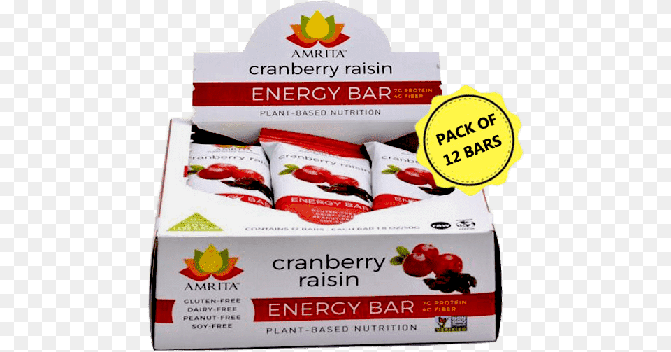 Amrita Superfood Cranberry Raisin Bars Superfood, Box, Cardboard, Carton Free Png