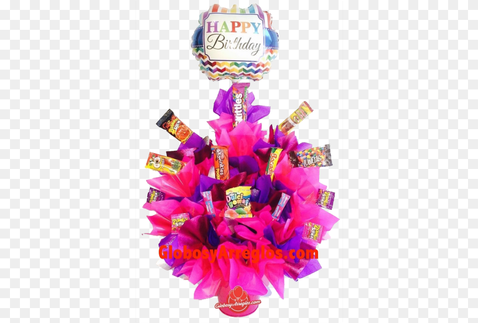 Amscan Orbz Happy Birthday Bright Stripe And Chevrons, Food, Sweets, Candy Free Png
