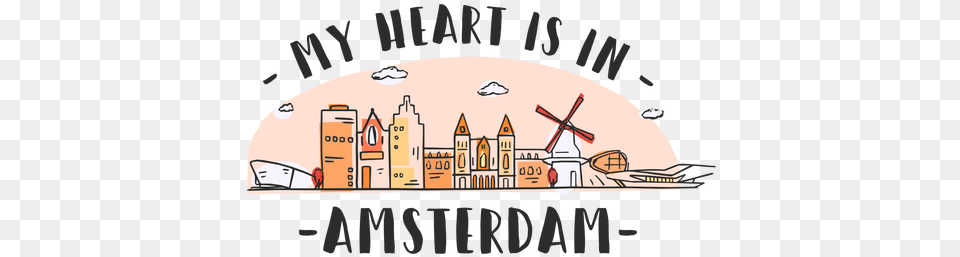 Amsterdam Heart Skyline Cartoon U0026 Svg Amsterdam, Neighborhood, City, Art, Architecture Free Png Download