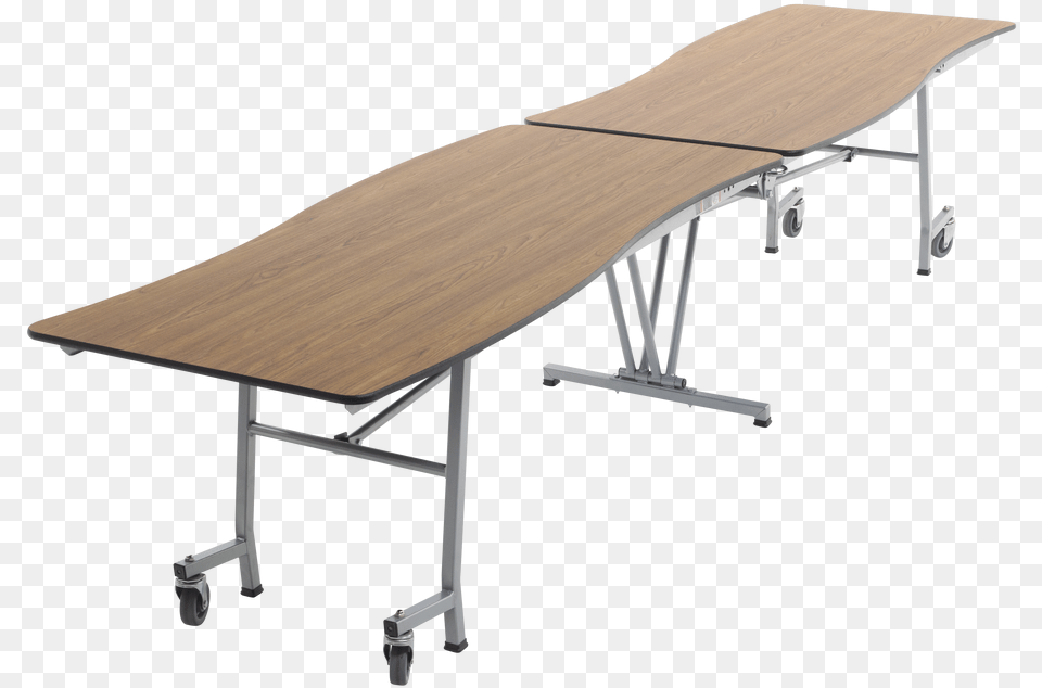 Amtab Mwt12 Mobile Wave Shape Table 12 Feet Long I Stretcher, Desk, Furniture, Wood, Plywood Free Transparent Png