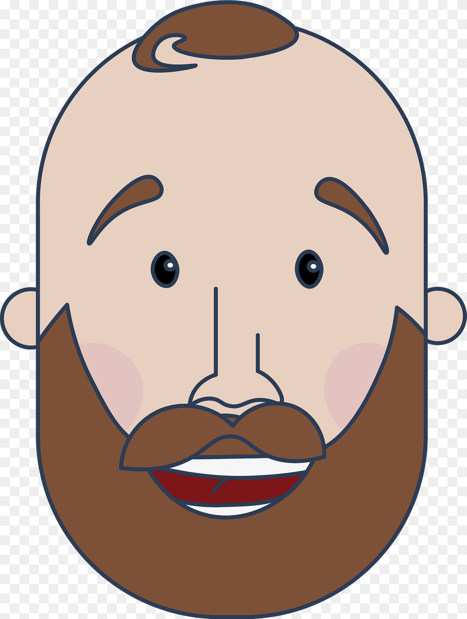 Amused Bearded Man Head Clipart, Baby, Person Png