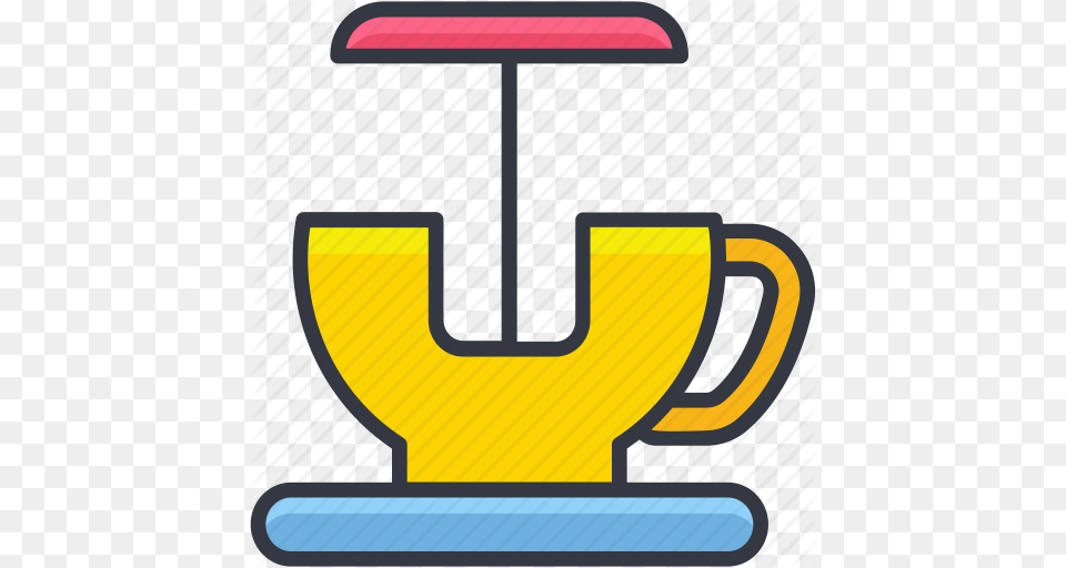 Amusement Park Cup Ride Mad Tea Party Spinning Cup Ride Teacup Free Png