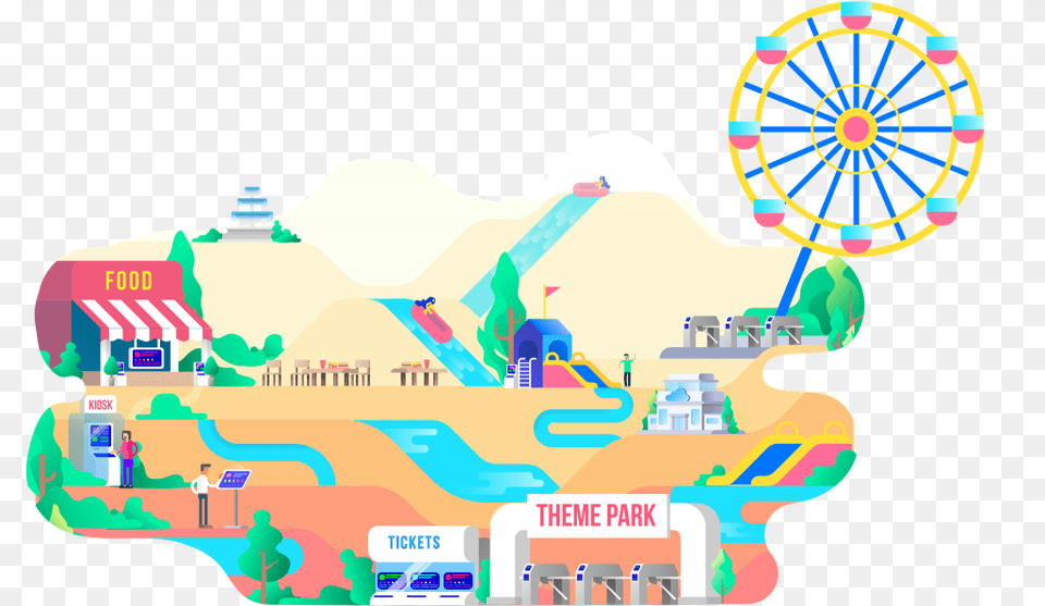 Amusement Park Download Themepark, Machine, Wheel, Person Free Transparent Png