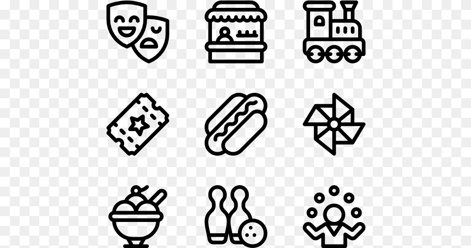 Amusement Park Farm Icons, Gray Png Image