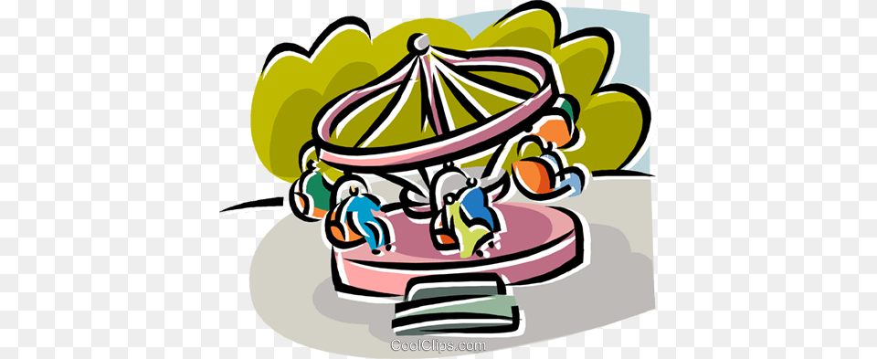 Amusement Park Rides Royalty Vector Clip Art Illustration, Play, Amusement Park, Carousel, Bulldozer Png Image