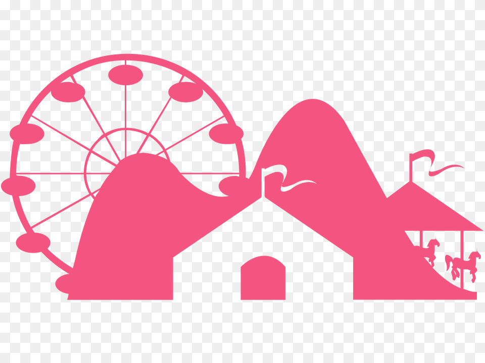 Amusement Park Silhouette, Amusement Park, Fun, Machine, Wheel Png Image