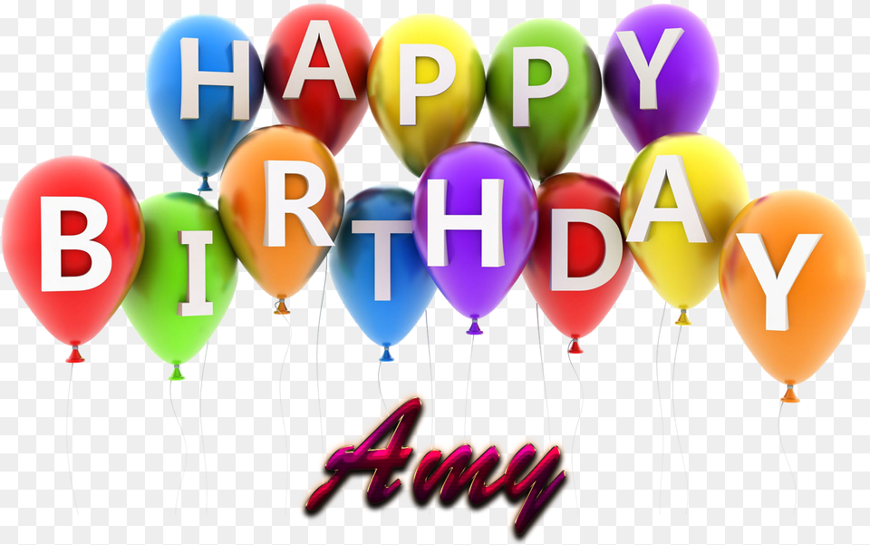 Amy Happy Birthday Balloons Name Happy Birthday Amy Balloons, Balloon, People, Person Free Png