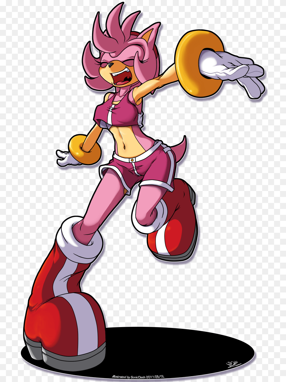 Amy In Shorts By Sonicdash Fur Affinity Amy Rose Con Short, Book, Comics, Publication, Face Png Image