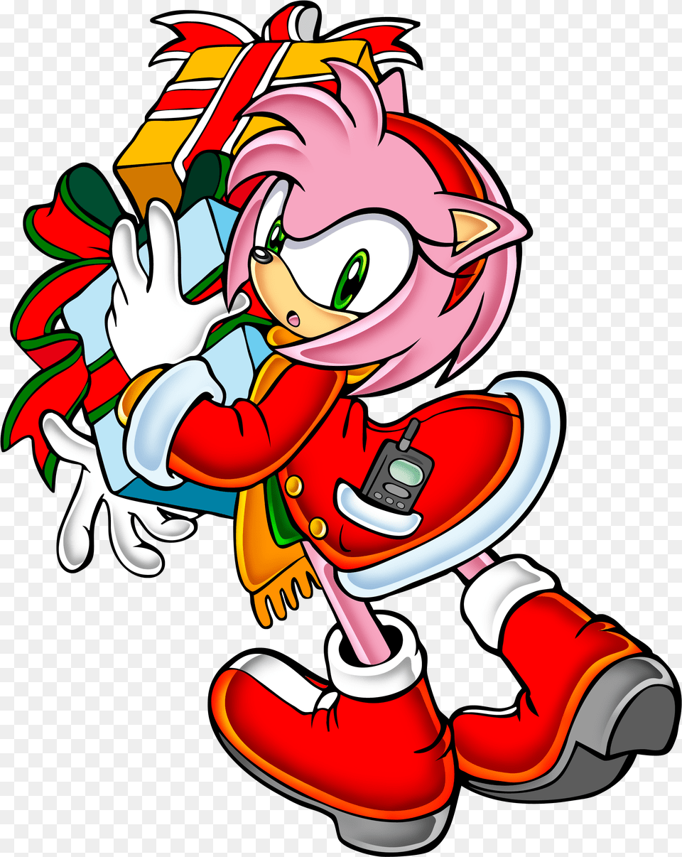 Amy Rose Christmas Hd Download Sonic Amy Rose Christmas, Dynamite, Weapon, Book, Comics Png