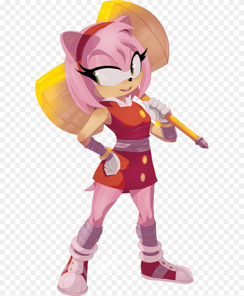 Amy Rose From The Sonic Hedgehog Series Fan Art Amy Rose Sonic Boom, Publication, Book, Clothing, Comics Free Png