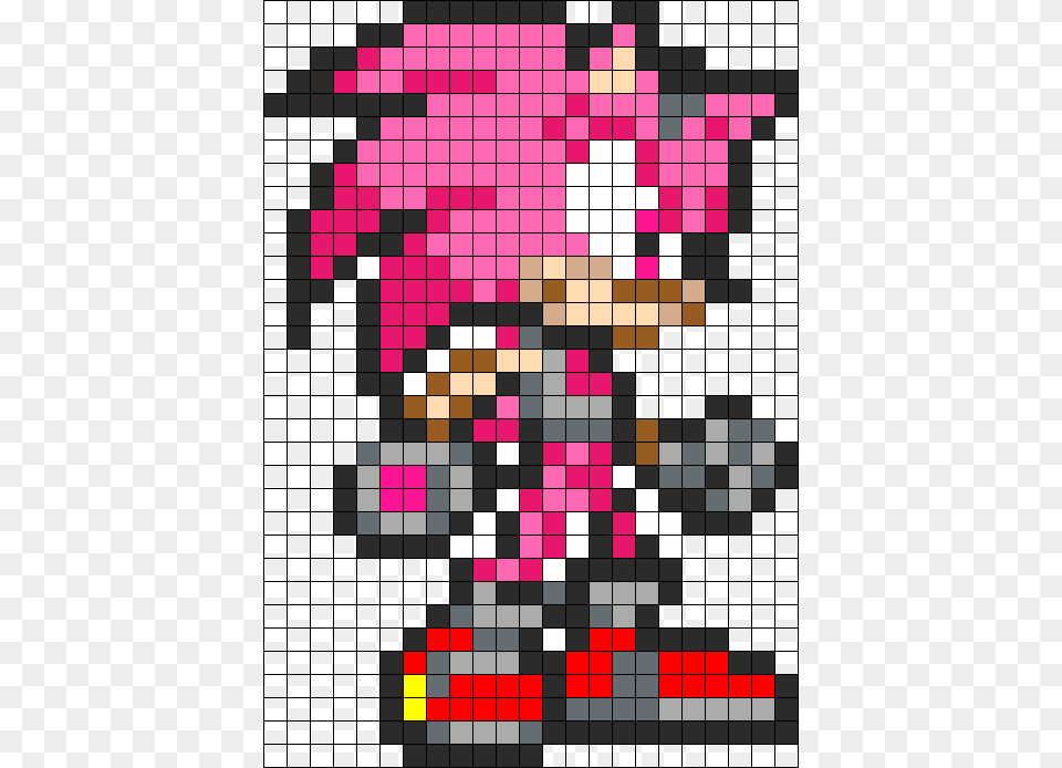 Amy Rose Hedgehog Perler Bead Pattern Bead Sprite Gold Sonic Pixel Art, Chess, Game, Graphics Free Png